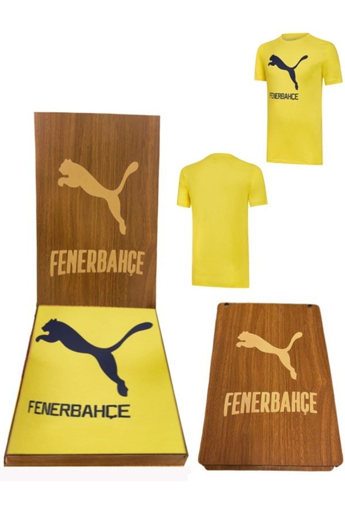 Puma Fenerbahçe Puma Cat Tee Sarı Erkek Futbol T-Shirt Puma Ahşap Kutulu