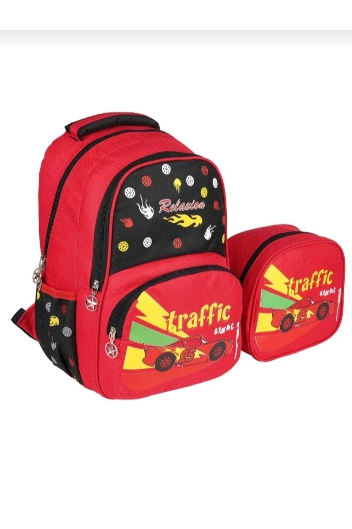 Relaxion Arabalı ilkokul çantası beslenme çantalı