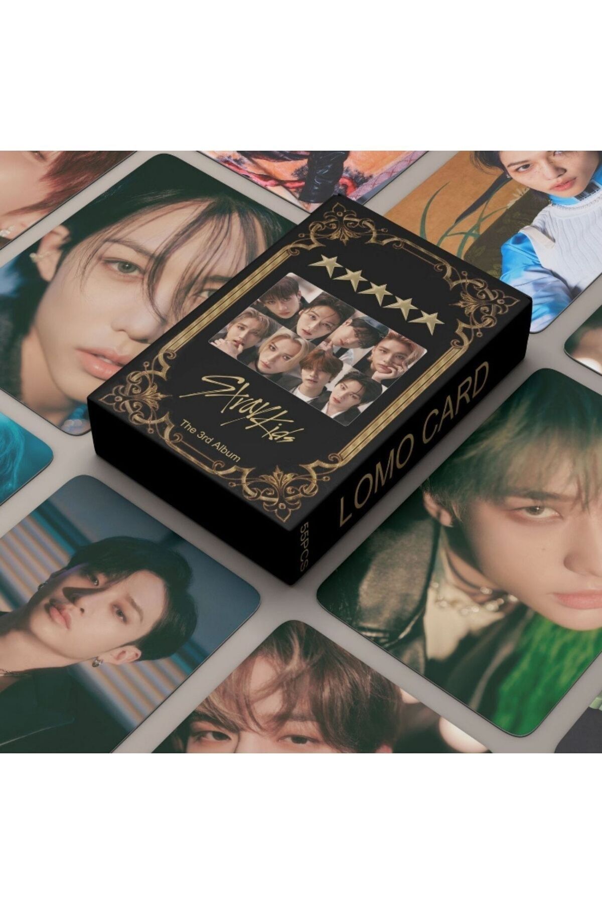 Kpop Dünyasi STRAY KIDS '' 5 Star '' Çift Yön Baskılı Lomo Card Seti