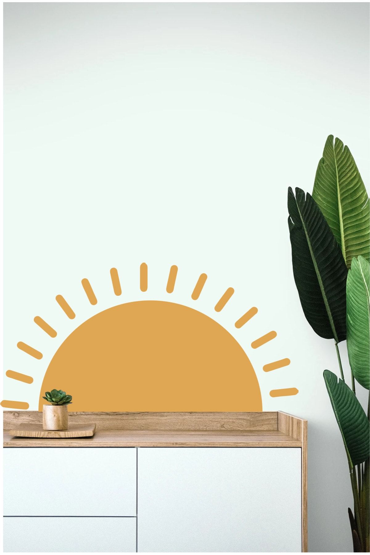 efekt reklam Güneş Temalı Salon Duvar-Cam-Oda Kendinden Yapışkanlı Duvar Kağıdı Stickerı Seti