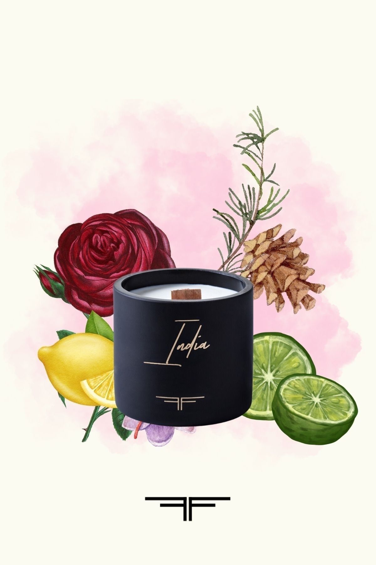 Fiolas Organik Çıralı Kokulu Mum - Organic Woodwick Candle Nomad India