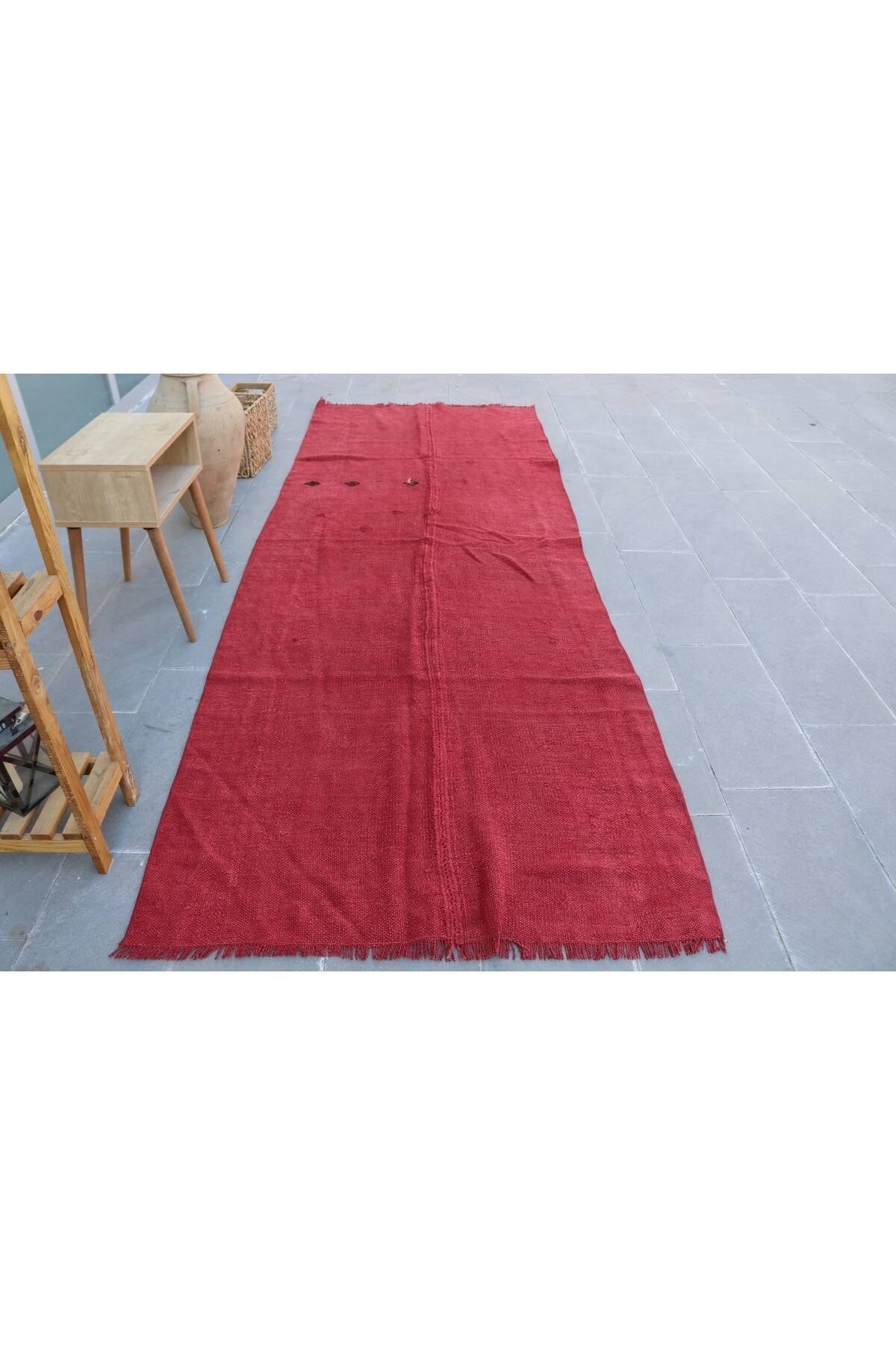 Kayra Export Kırmızı Antik Halı, Türk Halı, 125x347 cm Yolluk Halı, Anadolu Halı, Mutfak Halı, Koridor Halı