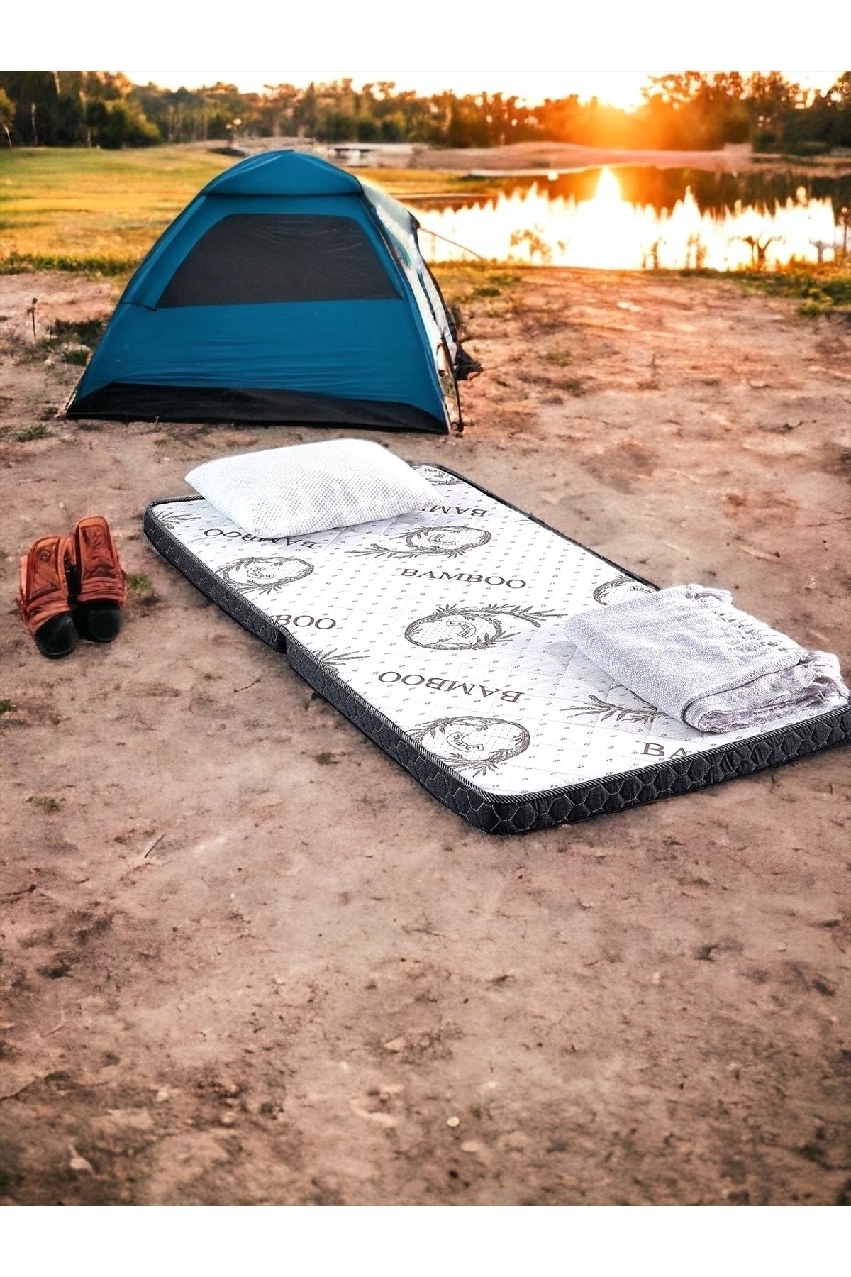 MADAME GARDEN Yatak Yer Yatağı Kamp Yatağı Tek Kişilik Sünger Katlanır Yatak Yer Ve Kamp Yatağı