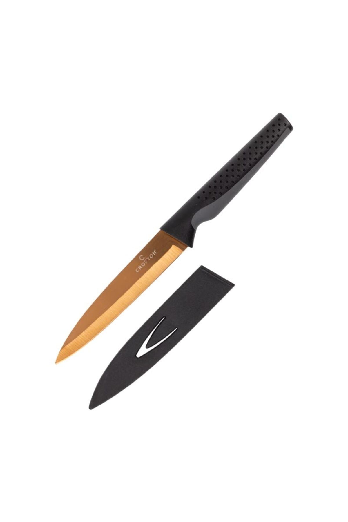 Axe Tools Titanyum Metalinde Plastik Koruma Kılıflı Bronz Renk Mutfak Bıçağı Avcı Kampçı Dağcı Bıçağı