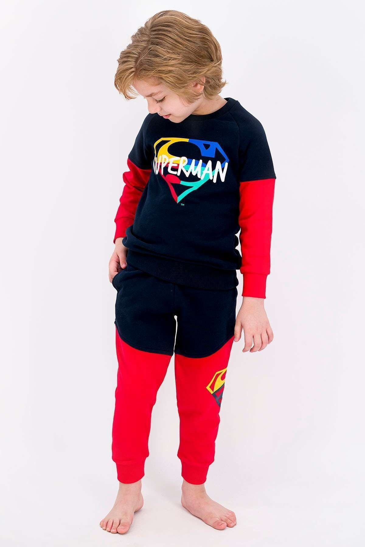 Superman Erkek Çocuk Lisanslı Lacivert Eşofman Takımı
