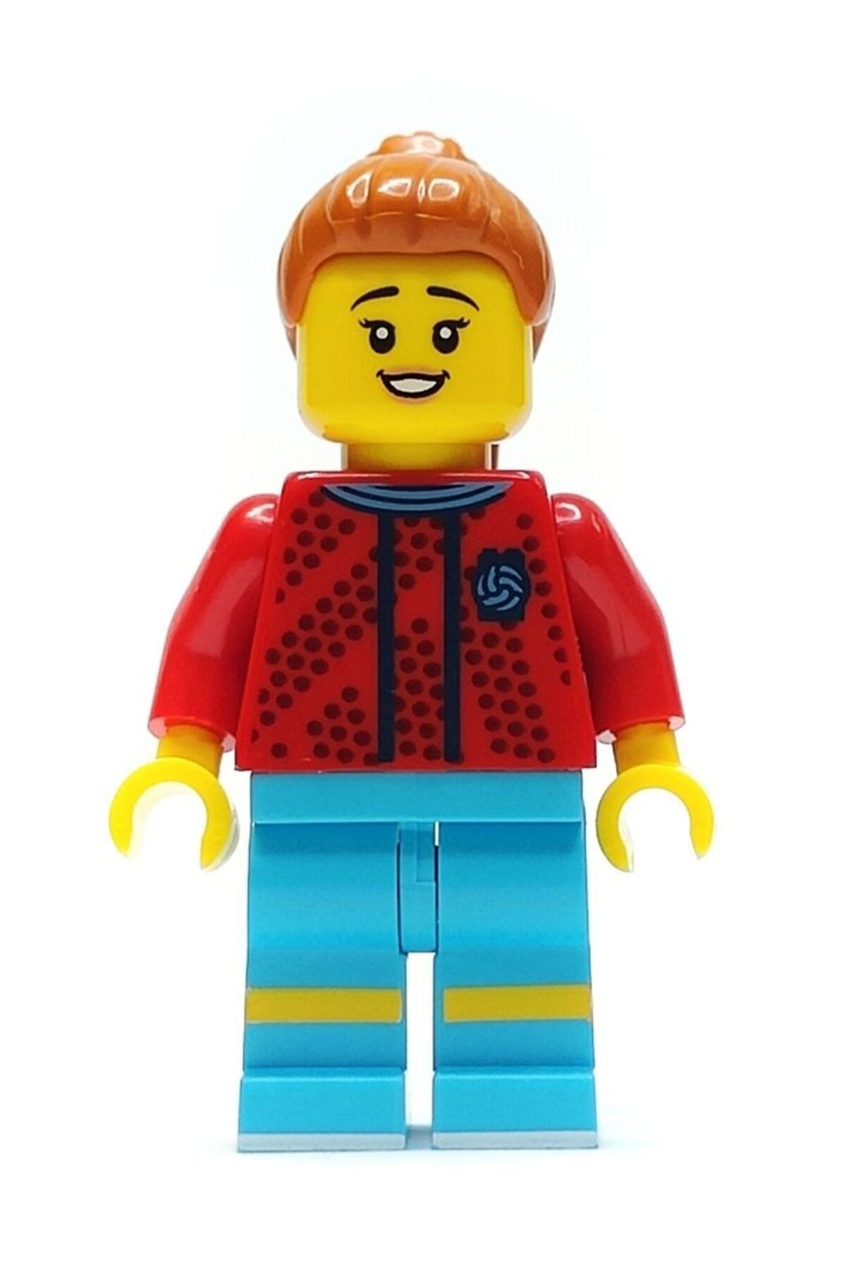 LEGO Minifigure Minifigür Ninjago Dünya Kupası 10 Numara Kırmızı Formalı Kadın Futbolcu