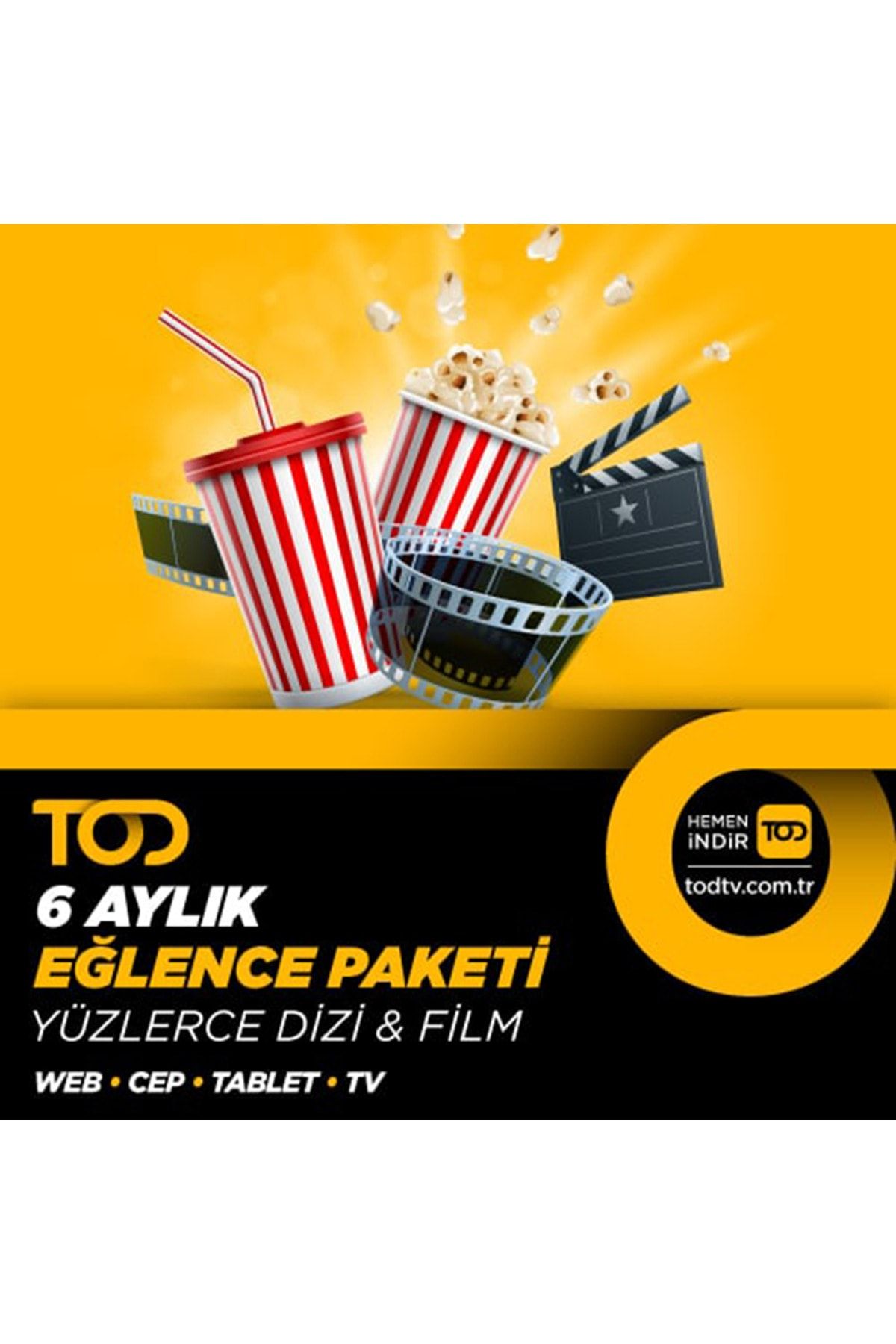 TOD TV 6 Aylık Eğlence Paketi - (Web + Cep + Tablet + Smart Tv)