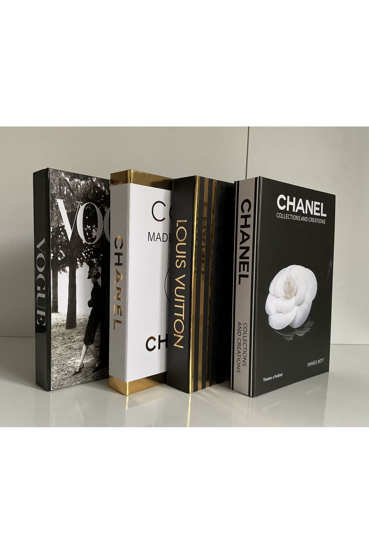 NARİBA Vogue & Coco & Lv & Chanel 4’lü Dekoratif Kitap Kutu Set