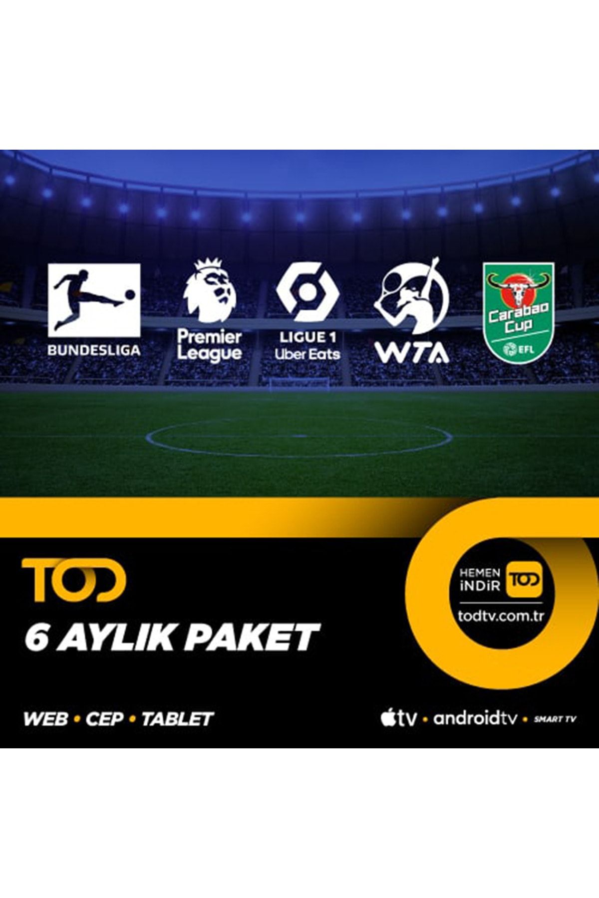 TOD TV 6 Aylık Spor Extra+ Paketi - (Web + Cep + Tablet + Smart Tv)