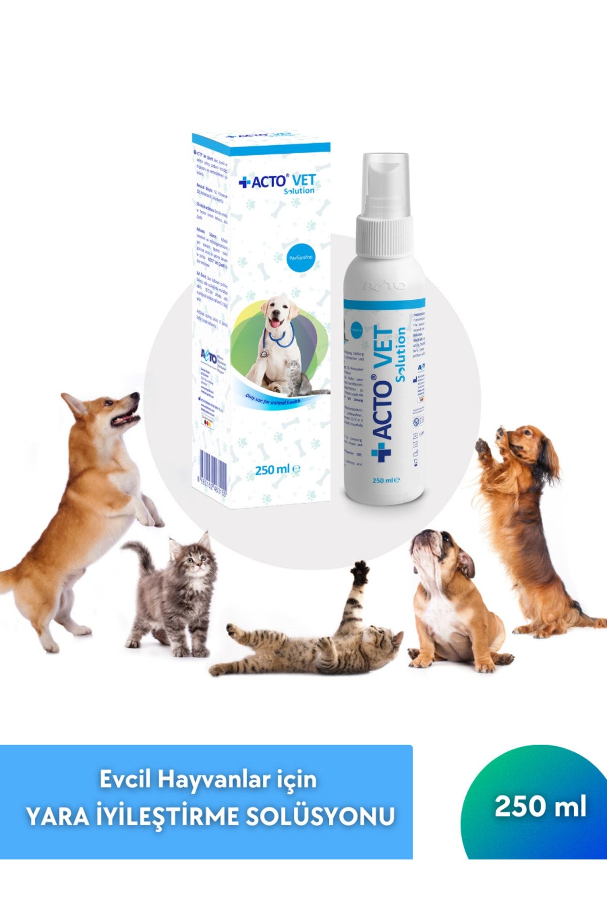 Acto ® VET SOLUTION 250 ML | Evcil Hayvanlar için Yara İyileştirme Solüsyonu