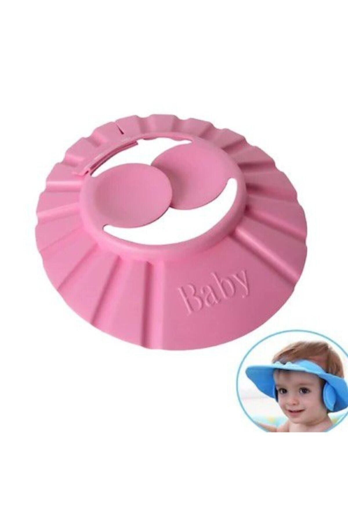 CMT Fırsat Manya Bebek Banyo Şapkası Düğmeli Kulaklıklı Pembe