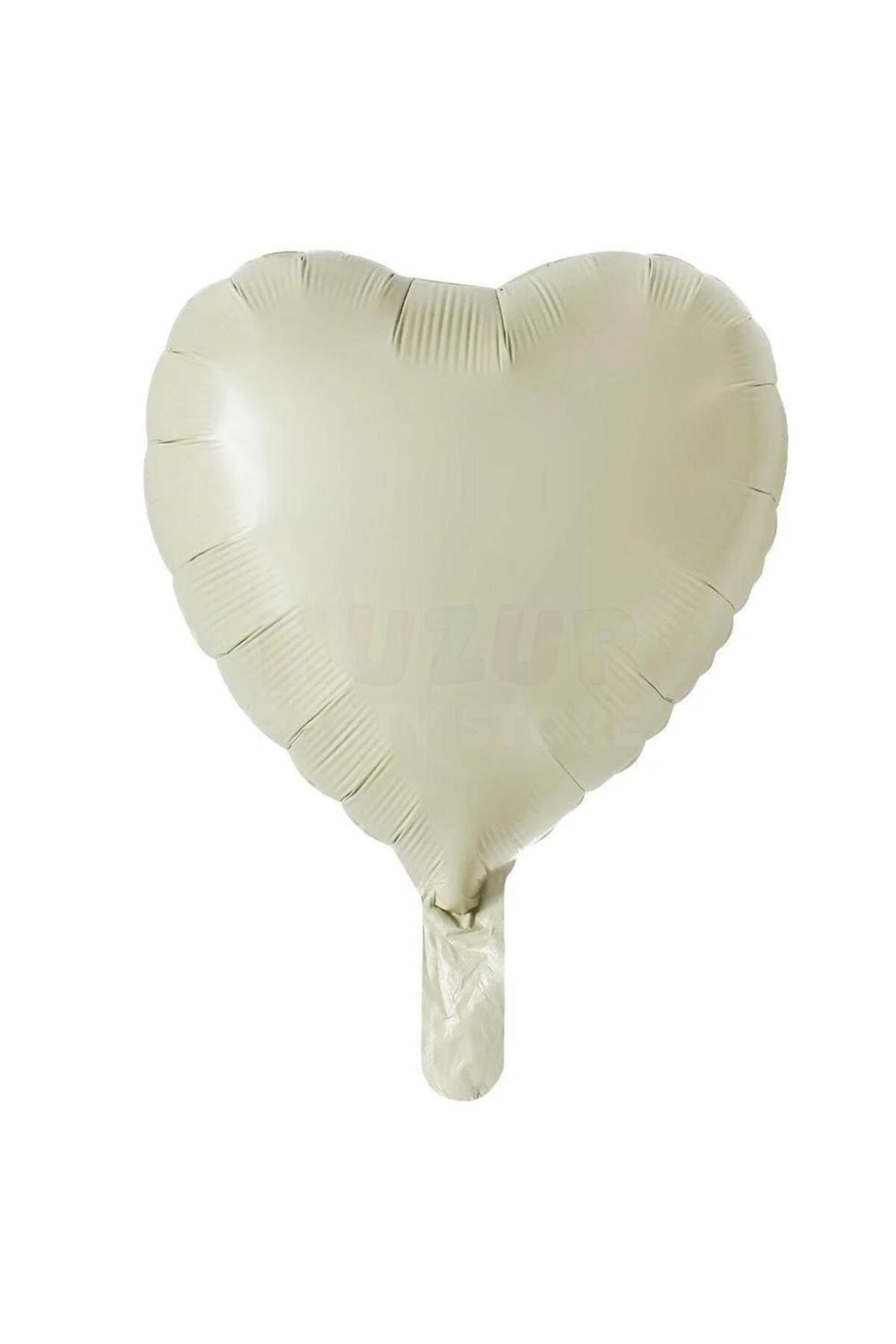 Huzur Party Store Soft Küf Yeşili Renk Kalp Folyo Balon 45 Cm 18 inç Helyuma Uyumlu Parlak Parti Doğum Günü Balonu