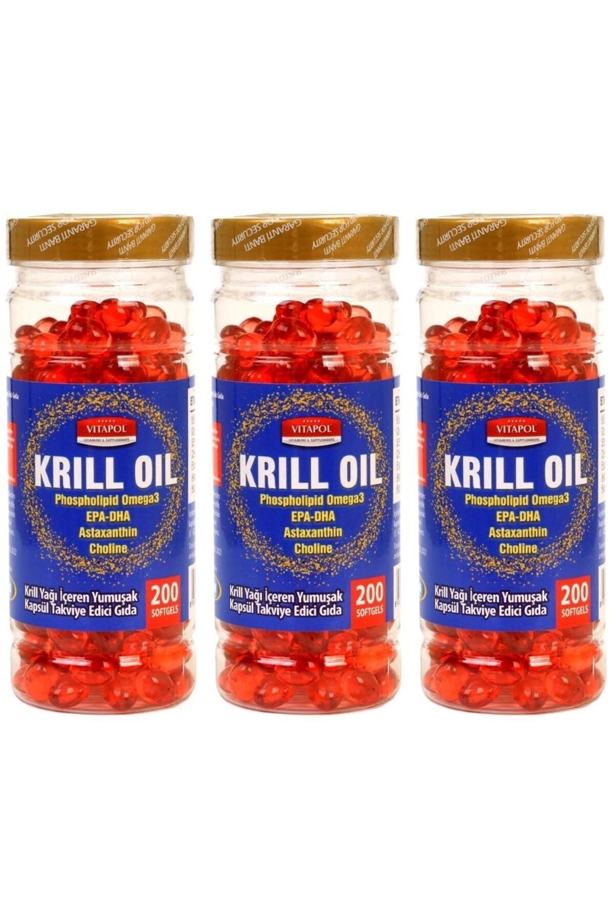 Vitapol Krill Oil 3x200 Yumuşak Kapsül Phospholipid Omega 3 Epa Dha Astaxanthin Choline