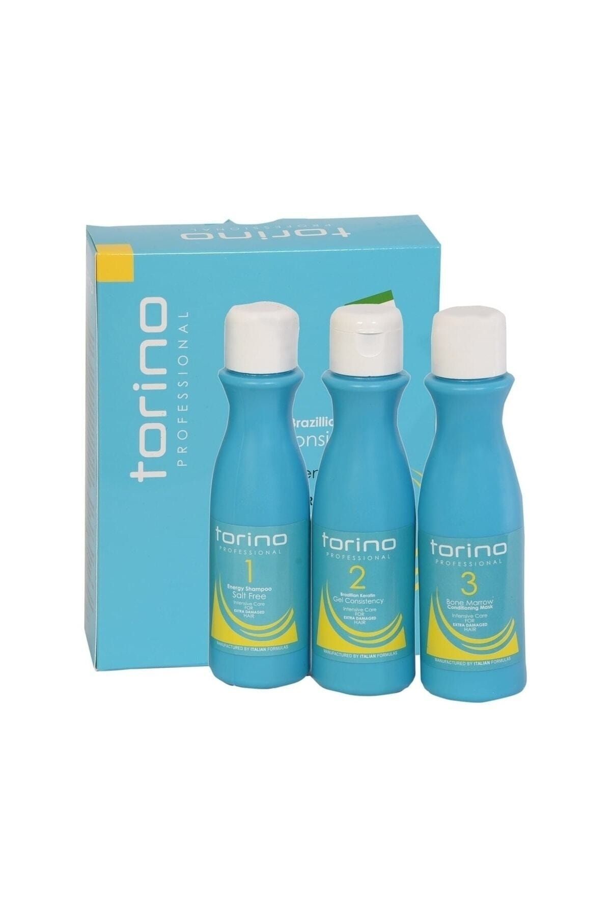 Torino Vegan Saç Bakımı Tuzsuz Şampuan+Keratin+Saç Kremi Saç Bakım Brezilya Fönü 3lü Set 100 ml