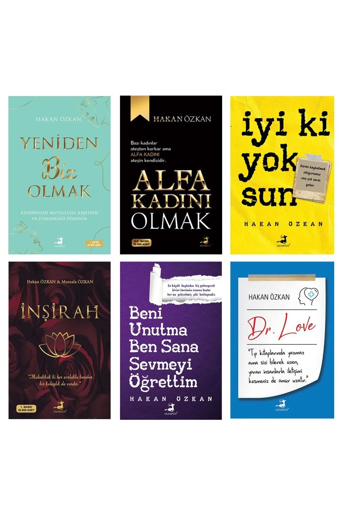 Olimpos Yayınları Hakan Özkan 6 Kitap Takım (yeniden Biz Olmak - Alfa Kadını Olmak...)
