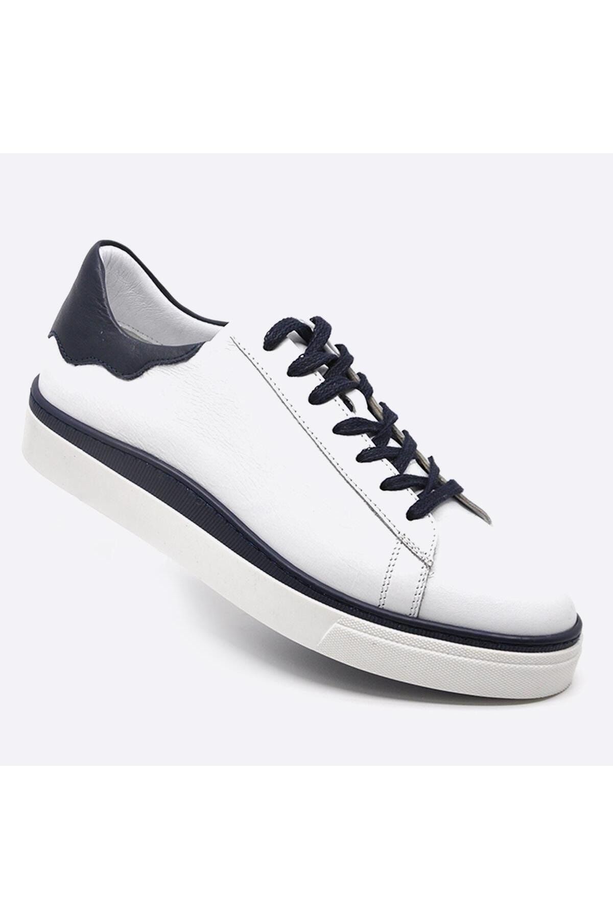 Fosco Hakiki Deri Sneakers Erkek Ayakkabı Beyaz 9842