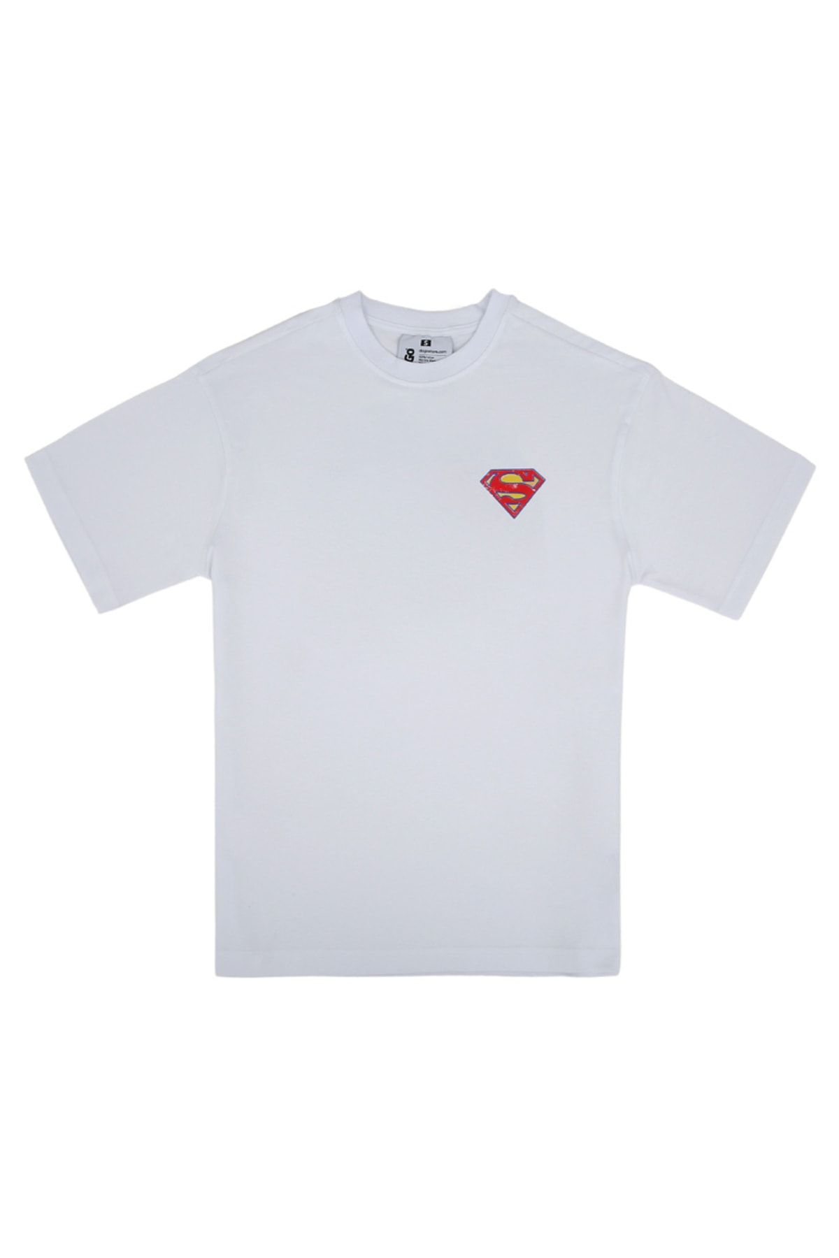 Dogo Unisex Vegan Beyaz T-Shirt - Warner Bros Superman Muscle Building Club Tasarım