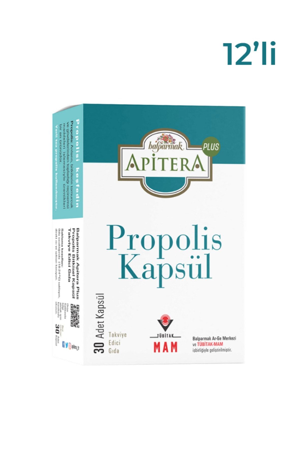 Balparmak Apitera Plus Propolis 30 Kapsül 12 Adet