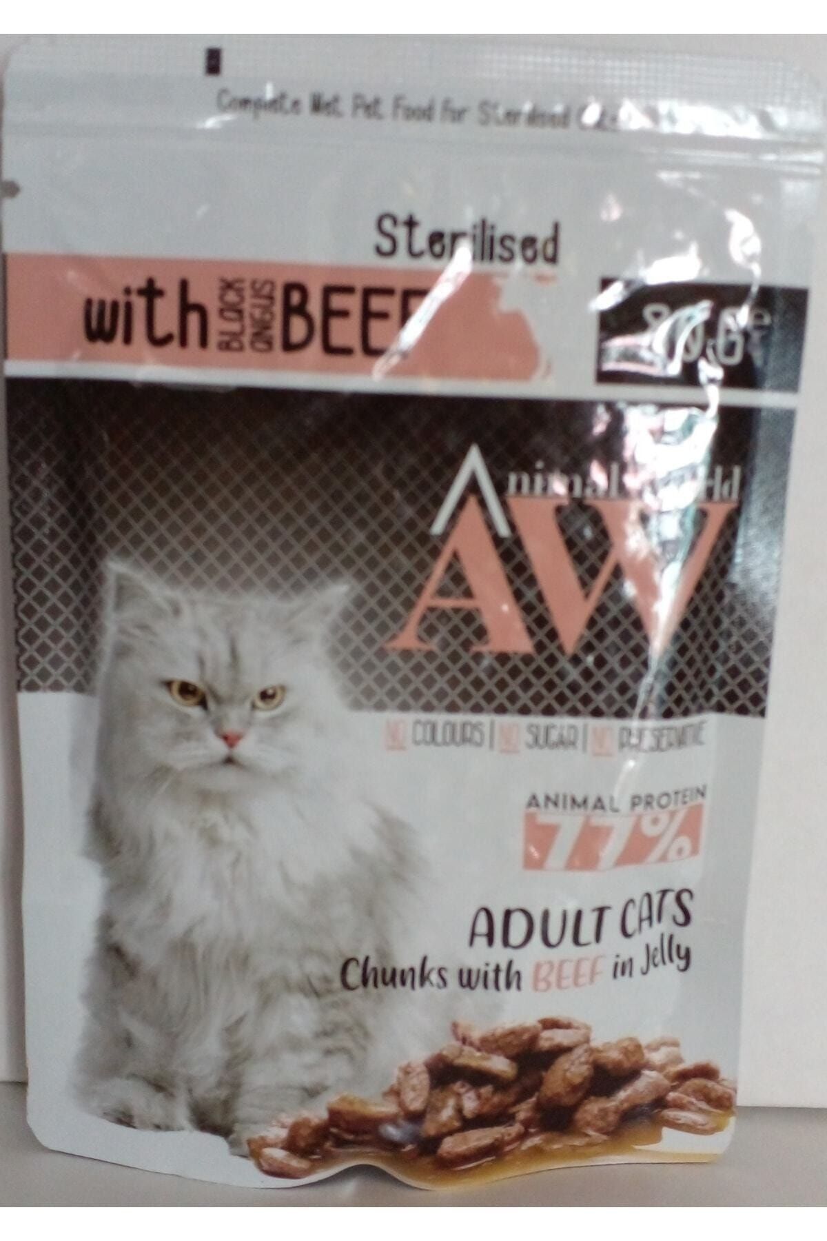 Animal World Kısır Kedi Konservesi Biftekli 80 Gr