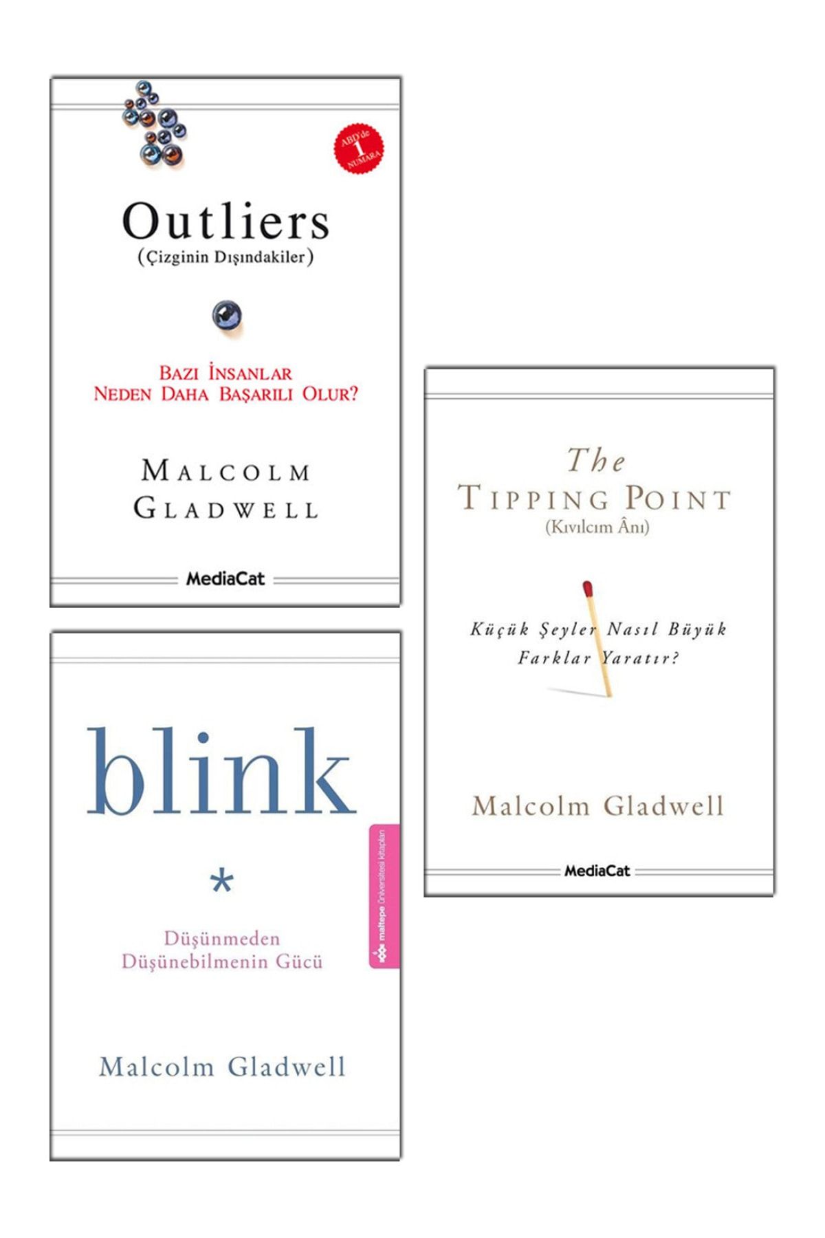 Destek Yayınları Outliers Çizginin Dışındakiler + The Tipping Point (Kıvılcım Anı) + Blink / Malcolm Gladwell 3 Kitap