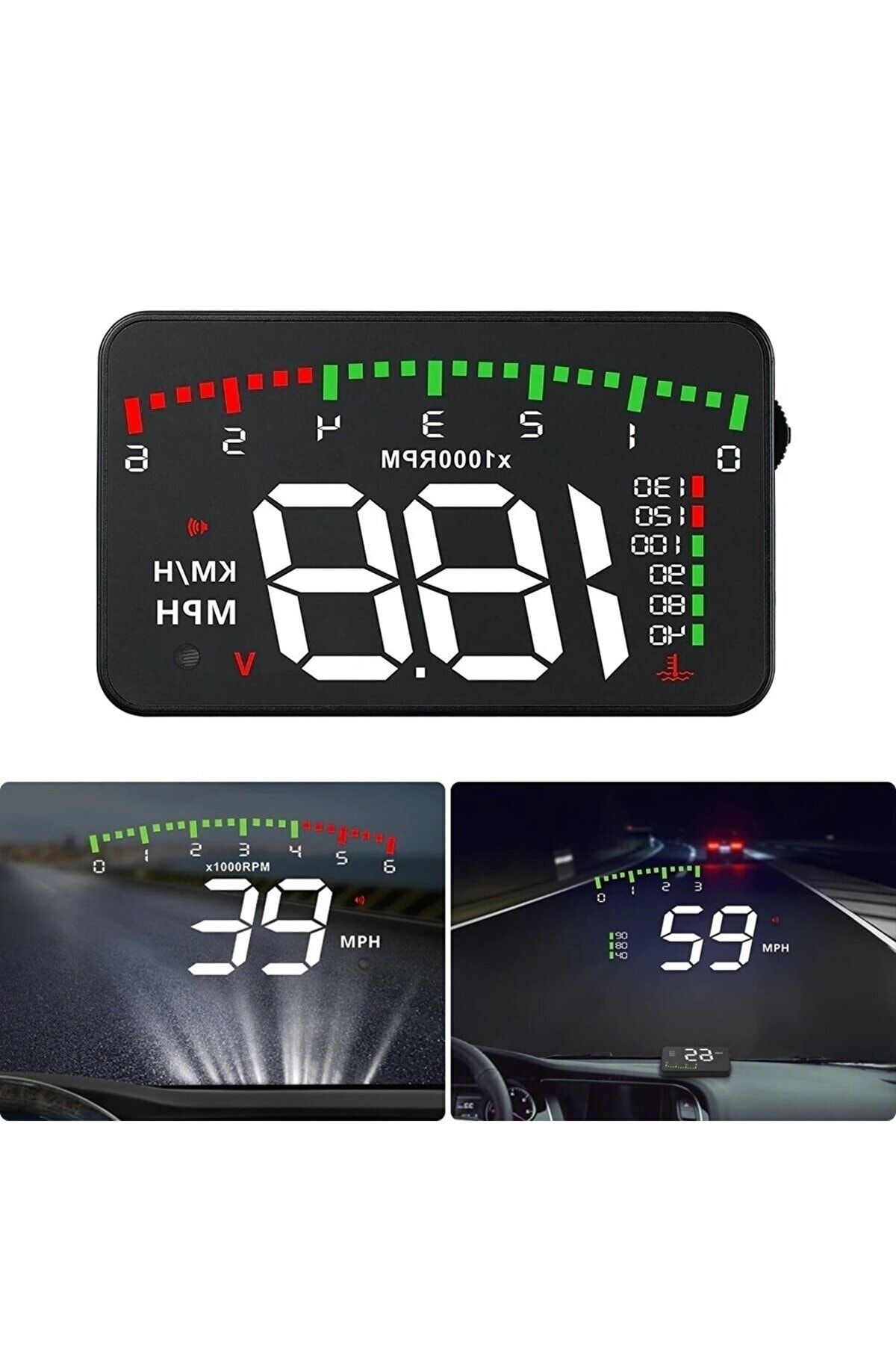 DUHALINE Audi Hararet Su Sıcaklık Motor Devir Saati Göstergesi Olmayan Arabalar için Harici Gösterge Ekranı