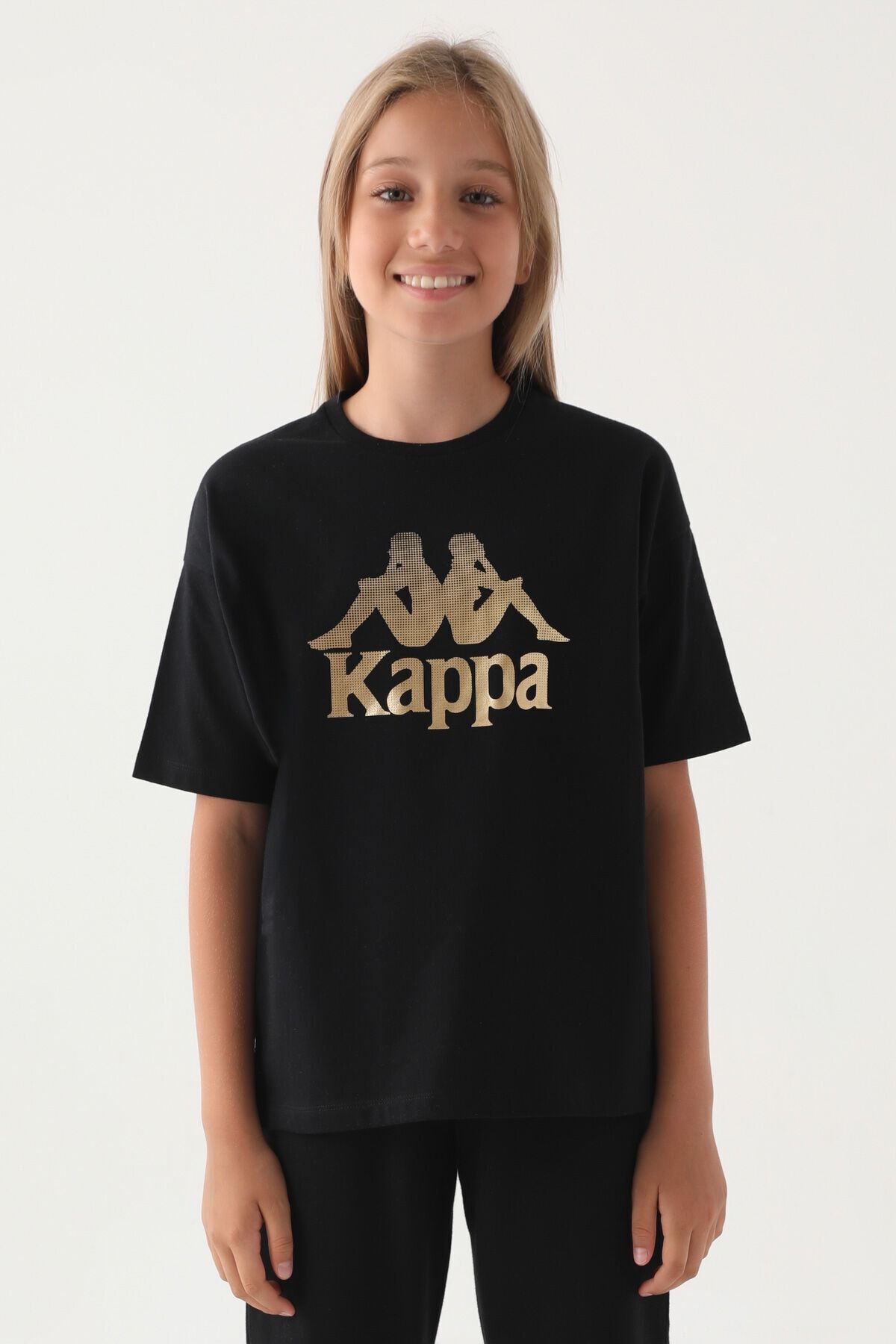 Kappa Siyah Baskı Detay Kız Çocuk T-Shirt