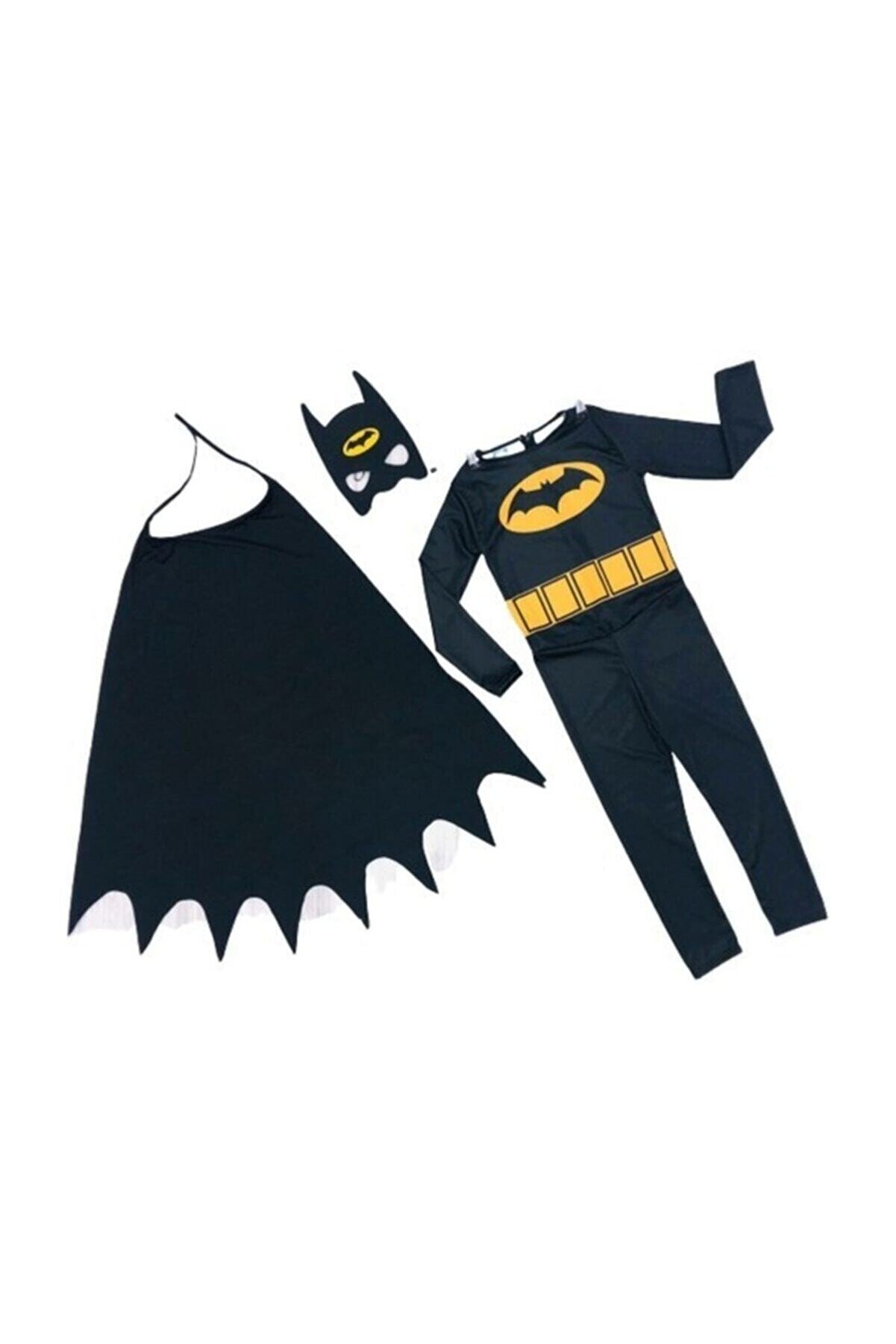 Tpm Unisex Çocuk Siyah Maskeli Pelerinli Batman Kostümü