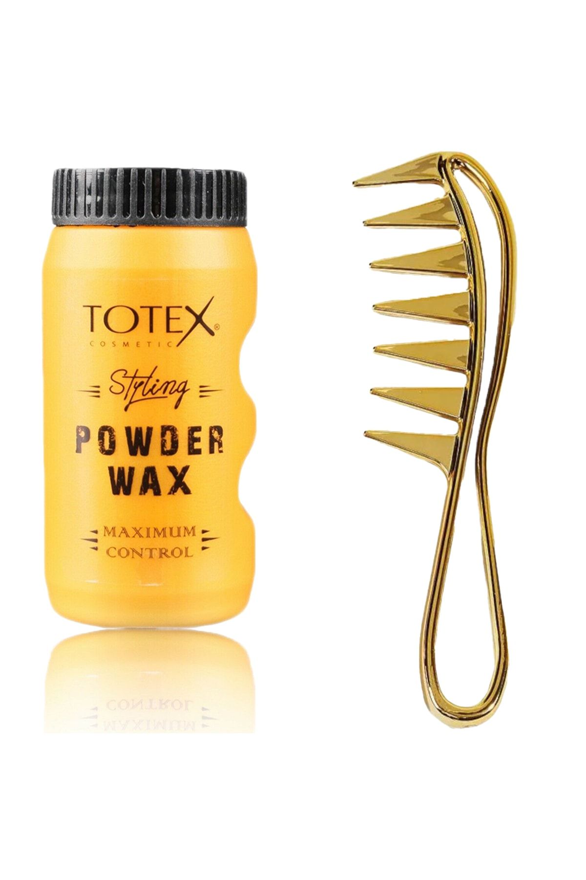 TOTEX Şekillendirici Tekstüre Edici Toz Wax 20g + Saç Şekillendirici Altın Antistatik Wax Tarağı