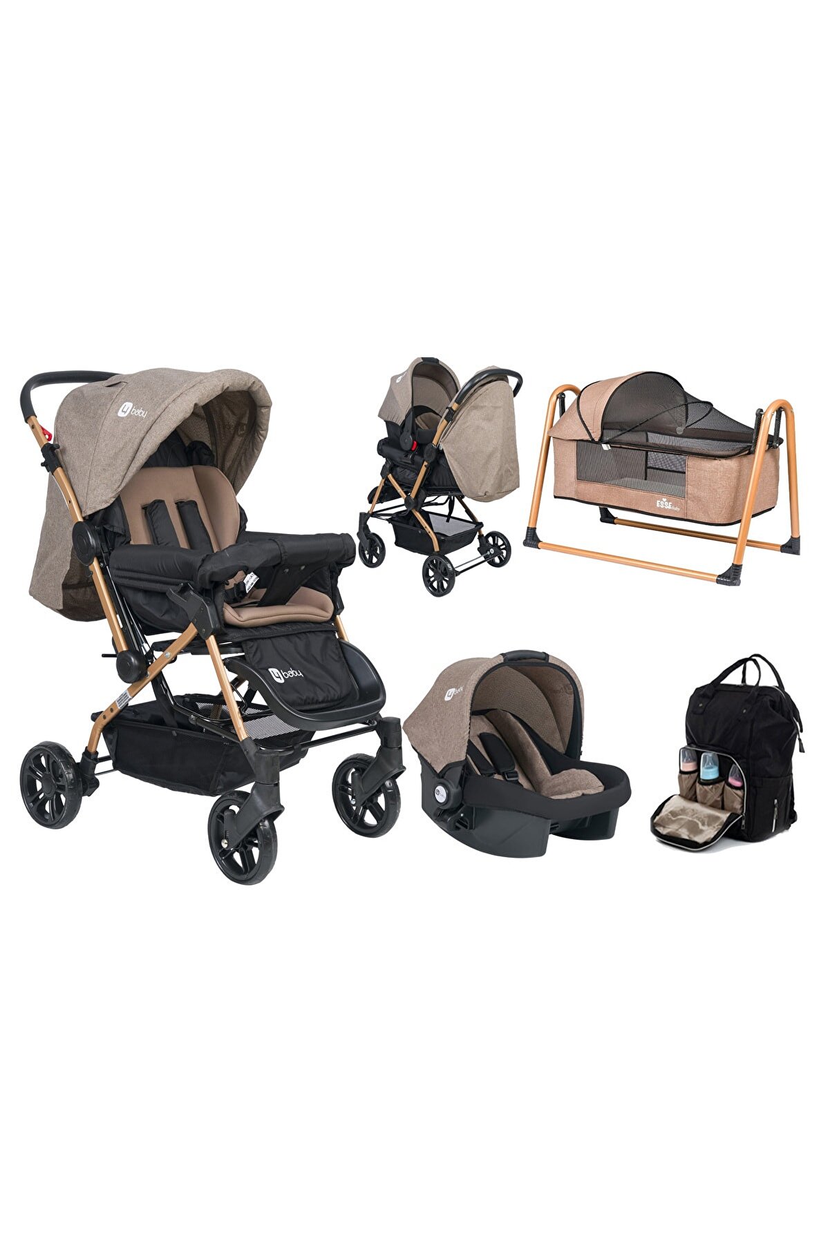 4 Baby Olympus çift yönlü bebek arabası puset çanta beşik fırsat seti