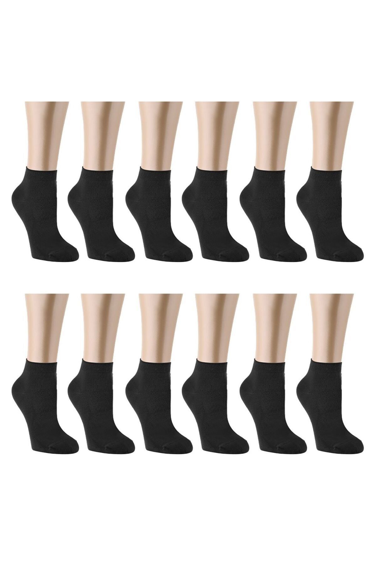 Ozzy Socks 12 Çift Bambu Siyah Erkek Dikişsiz Patik Çorap 4 Mevsim Dayanıklı Topuk Ve Burun