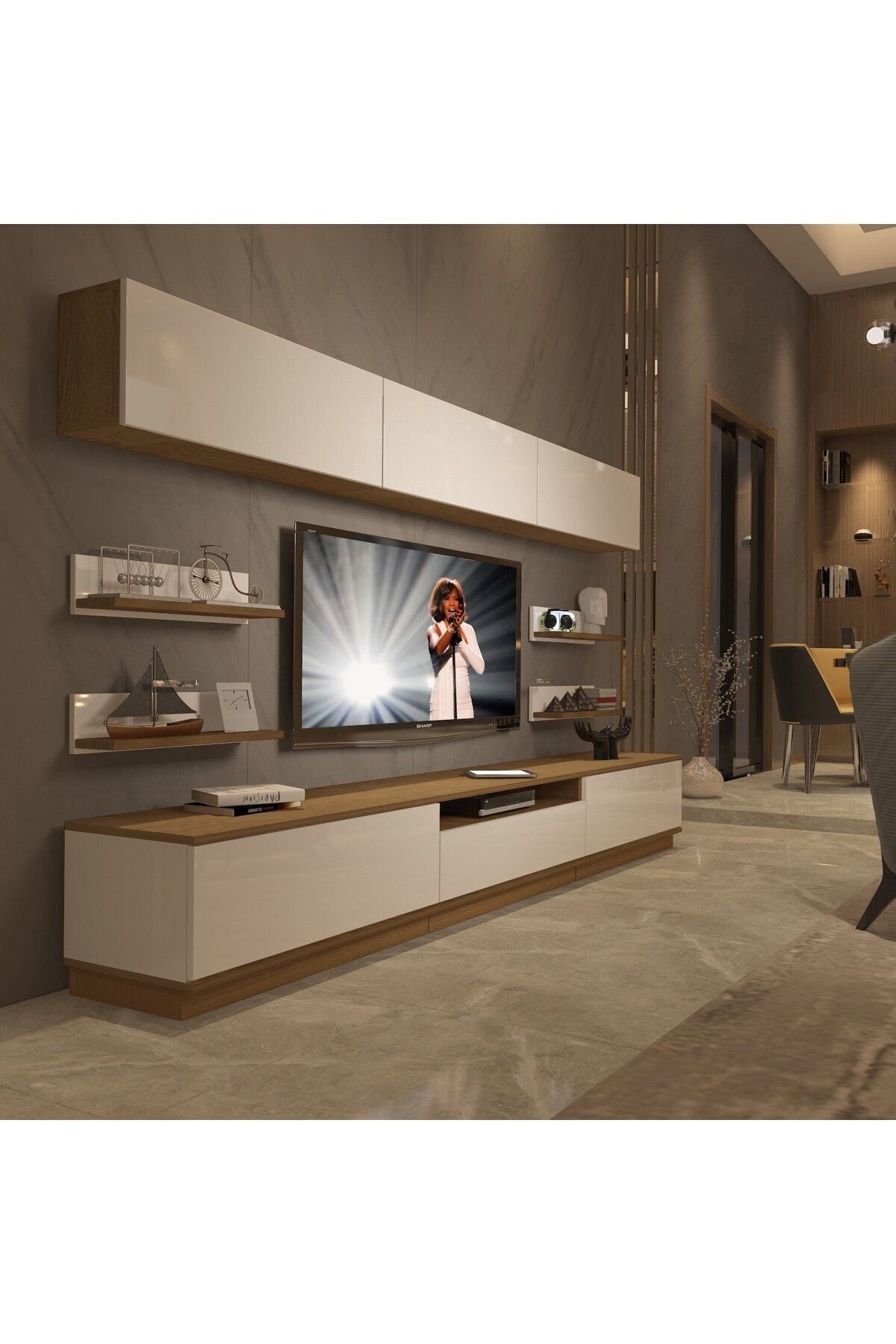 Decoraktiv Trendstyle 8ys Mdf Tv Ünitesi Tv Sehpası - Pera - Beyaz