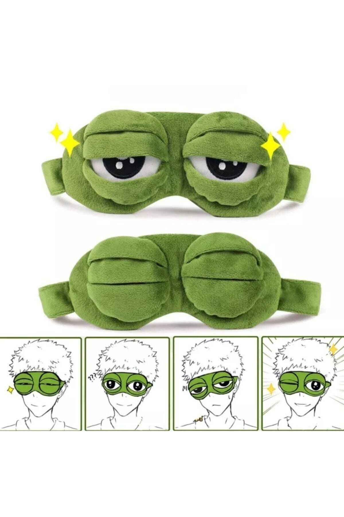 Adil Baba Sevimli Kurbağa Yastıklı Uyku Maskesi