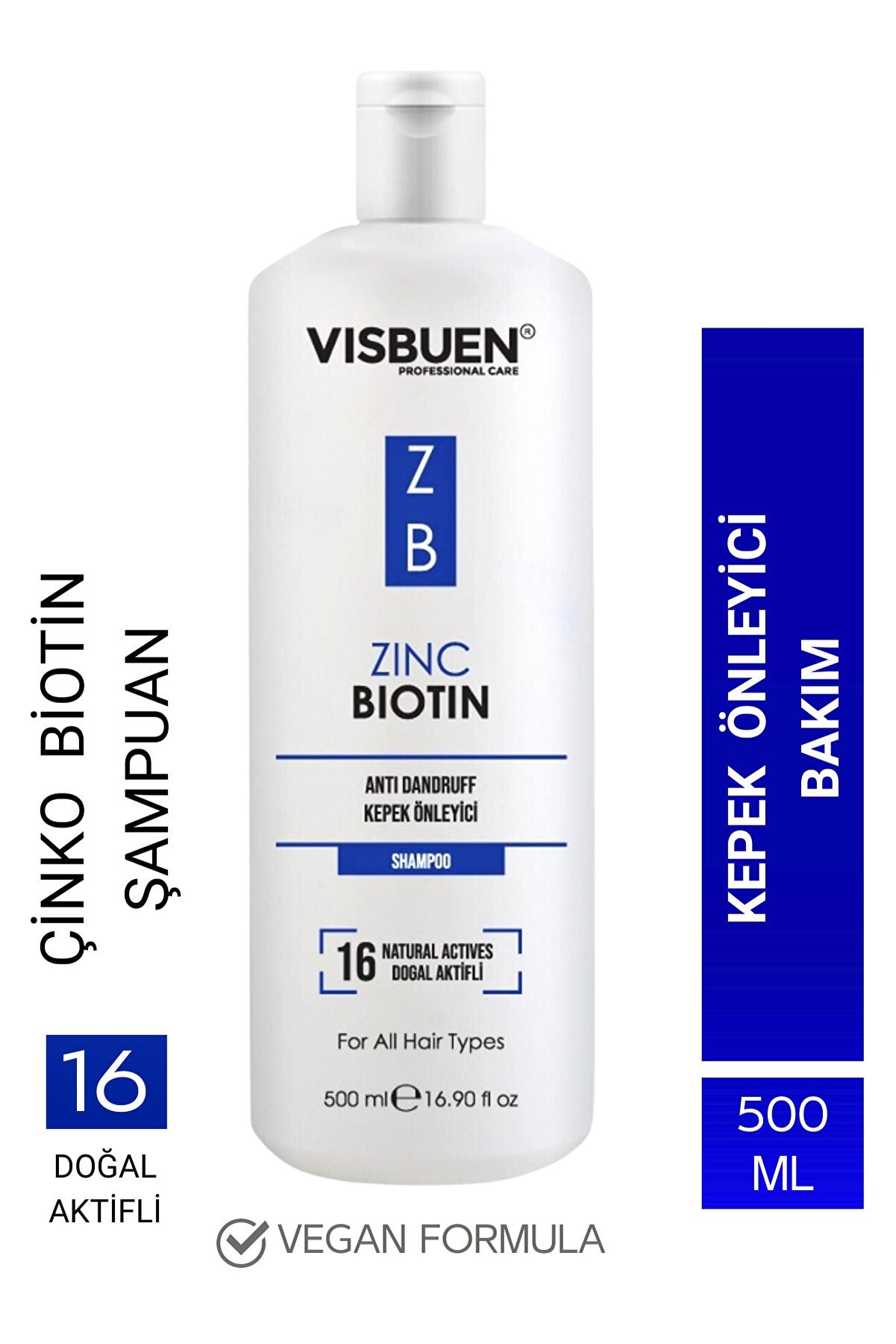 Visbuen Çinko Biotin 16 Doğal Aktifli Kepek Önleyici Bakım Şampuanı