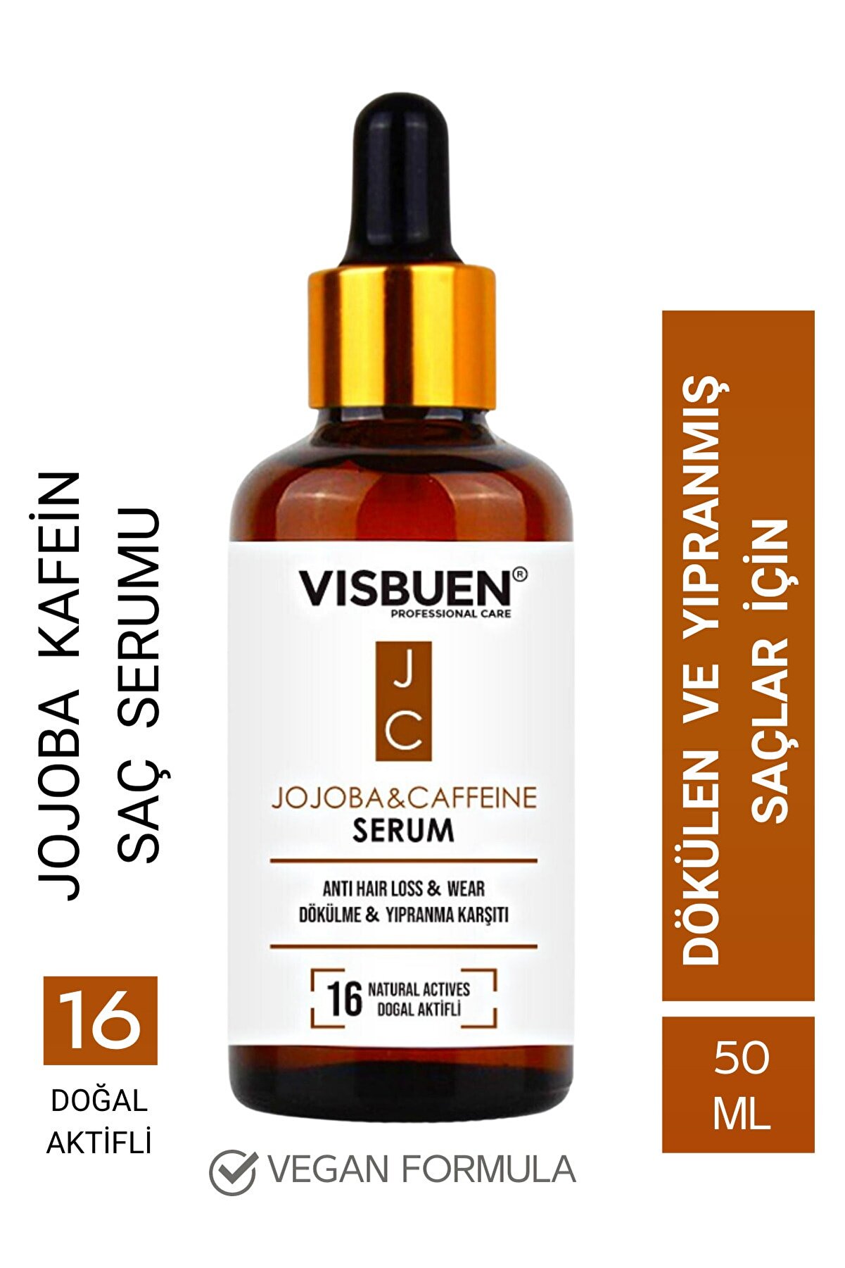 Visbuen Jojoba Kafein 16 Doğal Aktifli Saç Dökülmesine Ve Yıpranmasına Karşı Serum