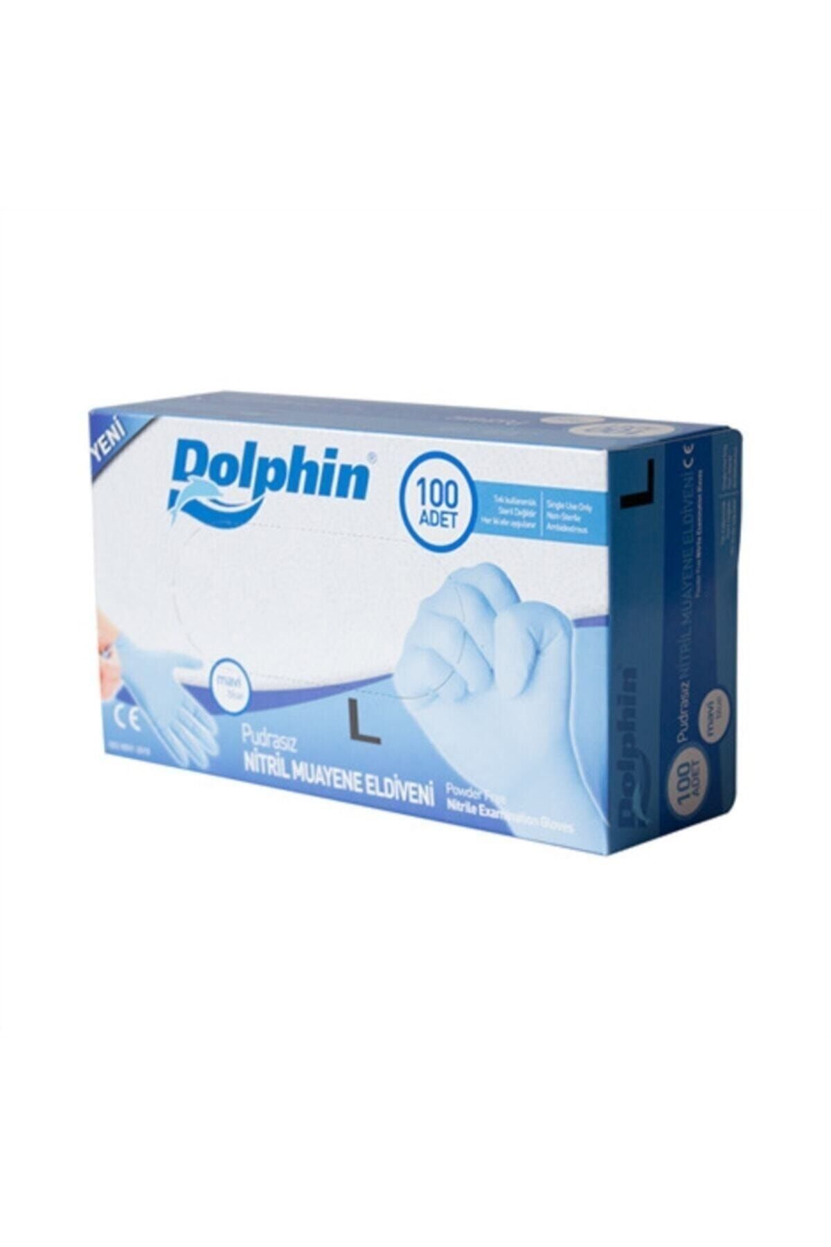 Dophin Dolphın Nitril Pudrasız Mavi Eldiven L