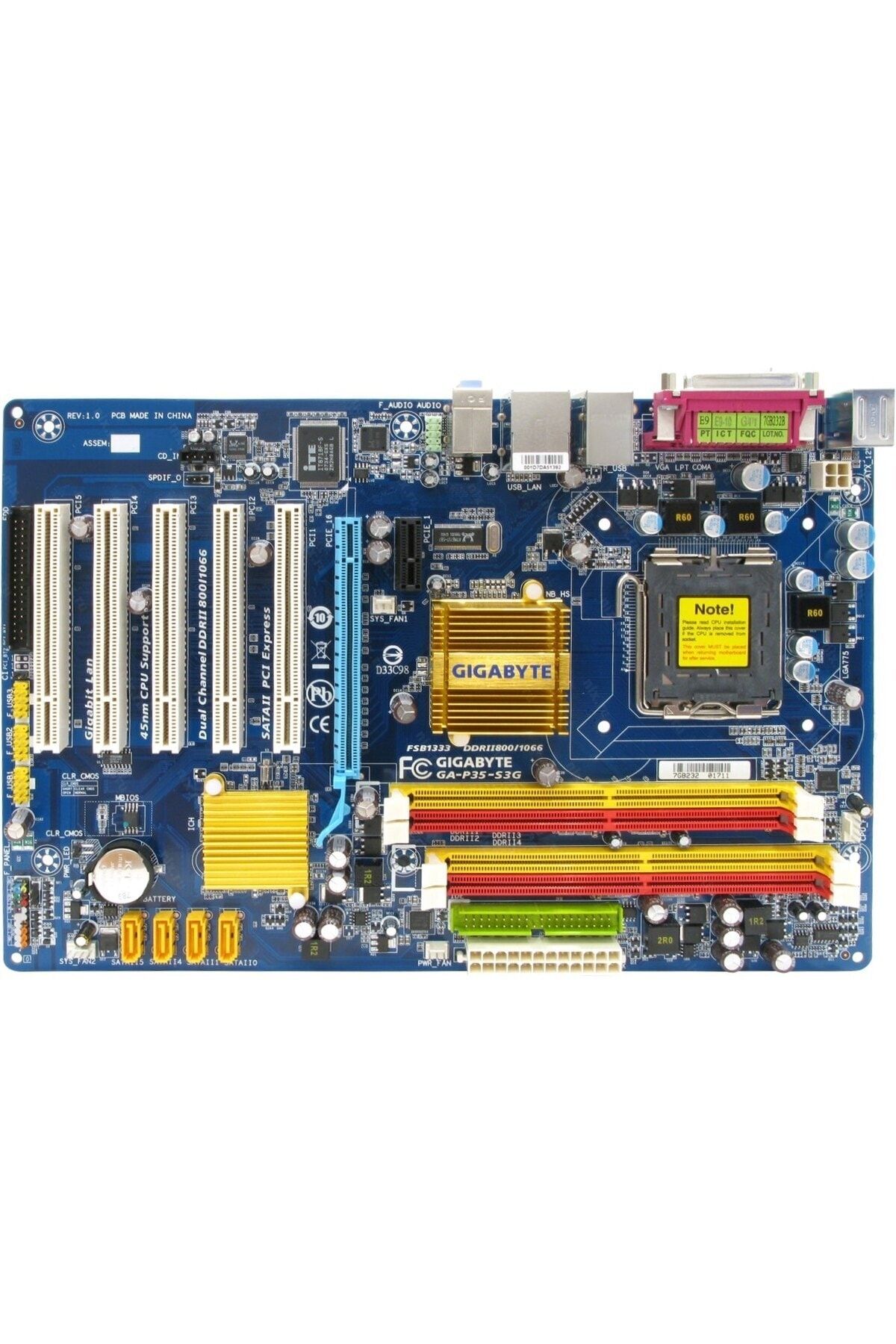 Gigabyte GA-P35-S3G LGA775 DDR2 SATA2 PCI-e Anakart + Dual Core İşlemci HEDİYELİ Yenilenmiş