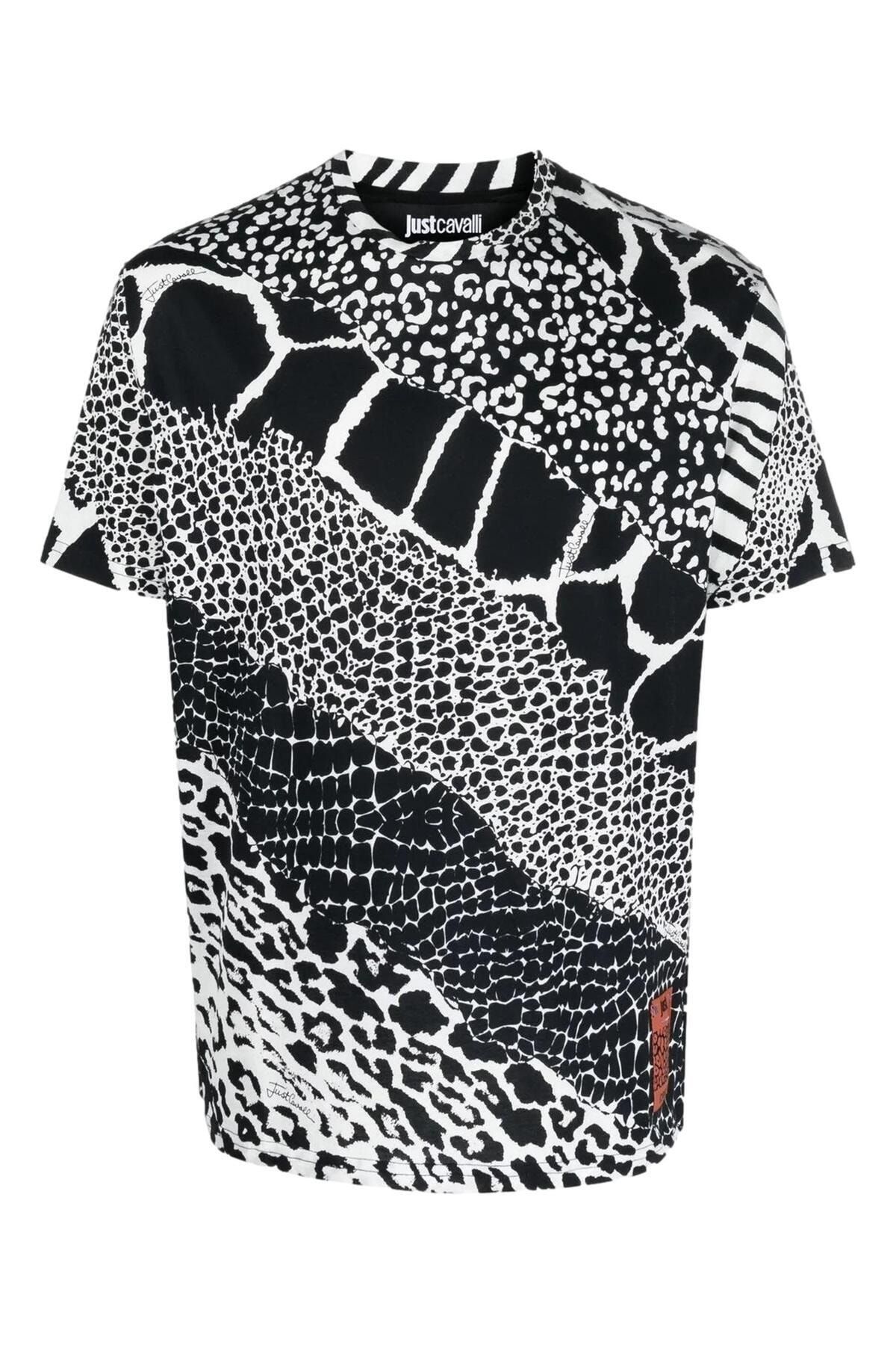 Just Cavalli Erkek T-Shirt 74MM600 R ANIMAL MIX