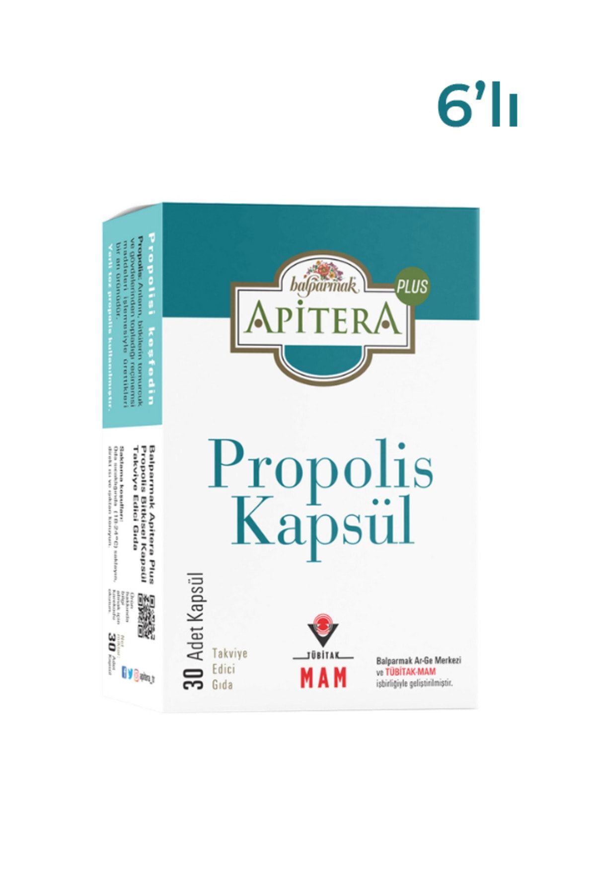 Balparmak Apitera Plus Propolis 30 Kapsül 6 Adet