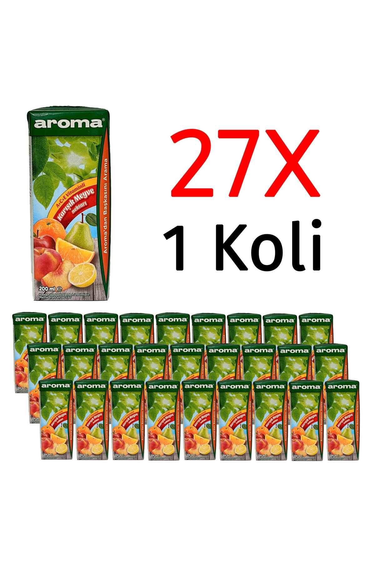 Aroma Nektar Karışık Meyve Suyu 200ml 27 Adet