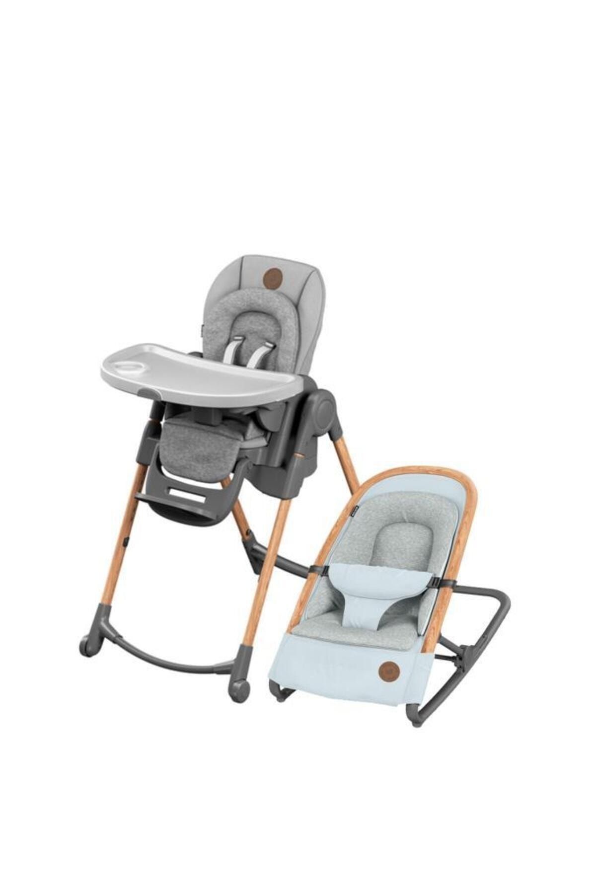 Maxi-Cosi Minla 6'sı Bir Arada Ahşap Görünümlü Mama Sandalyesi Ve Kori Ev Tipi Sallanan Ana Kucağı E
