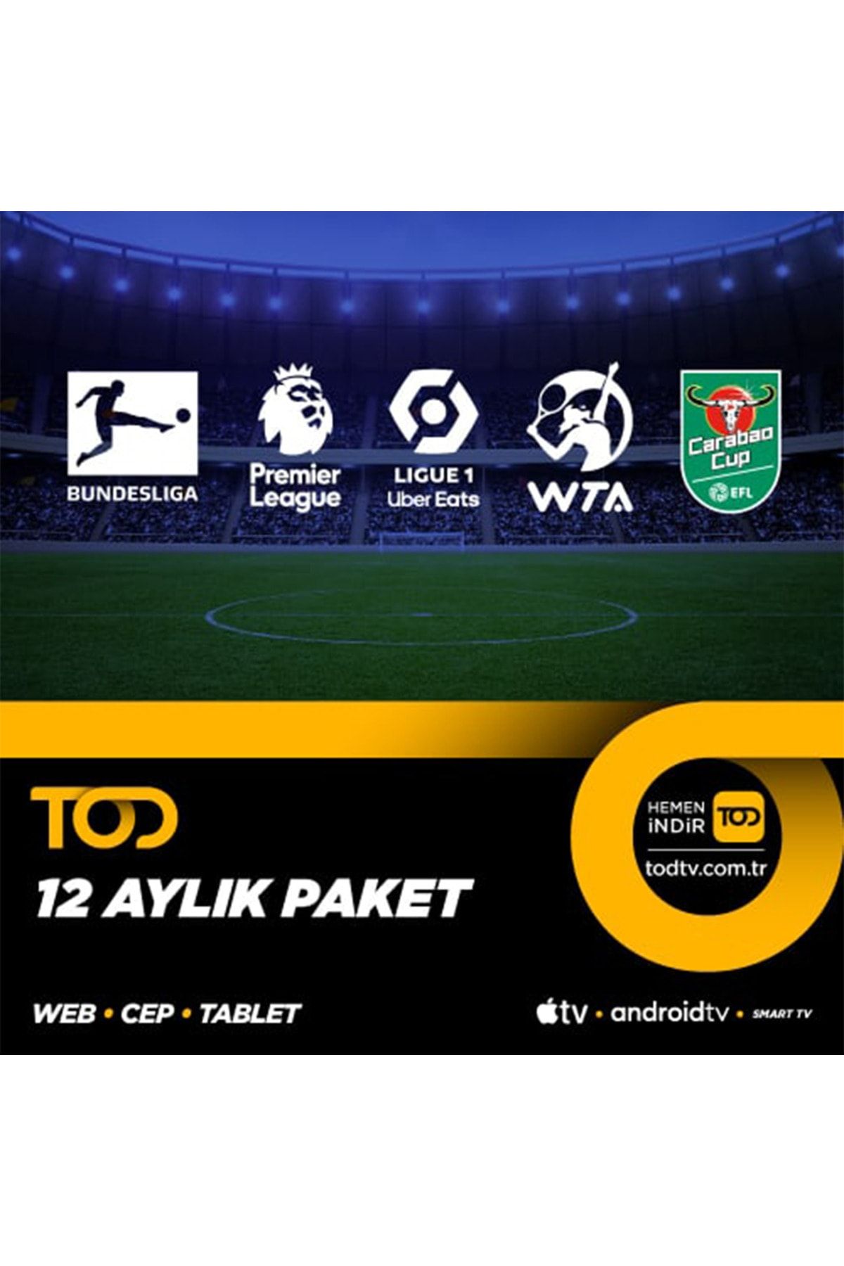 TOD TV 12 Aylık Spor Extra+ Paketi - (Web + Cep + Tablet + Smart Tv)