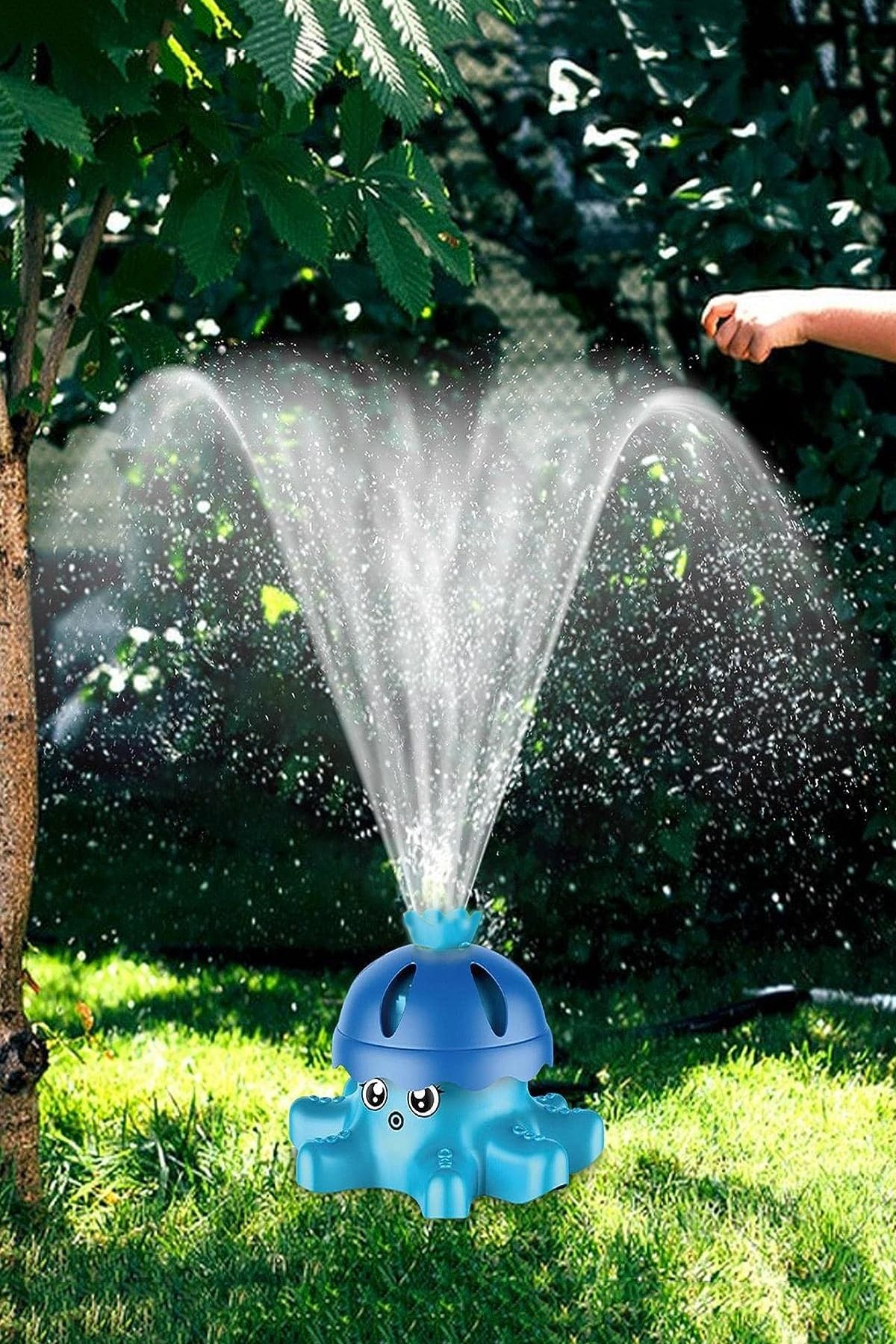 Mofy Baby Ahtapot 360° Döner Su Fıskiyesi Banyo Bahçe Plaj Havuz Oyuncağı Su Fışkırtma Sprinkler