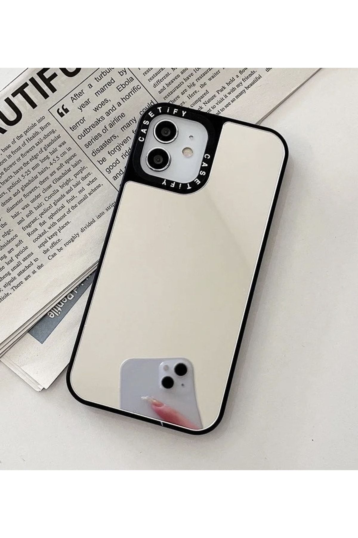 POWELL Iphone 11 Düz Yüzey Kamera Korumalı Darbe Emici (12 GÖRÜNMLÜ) Casetify Aynalı Kılıf