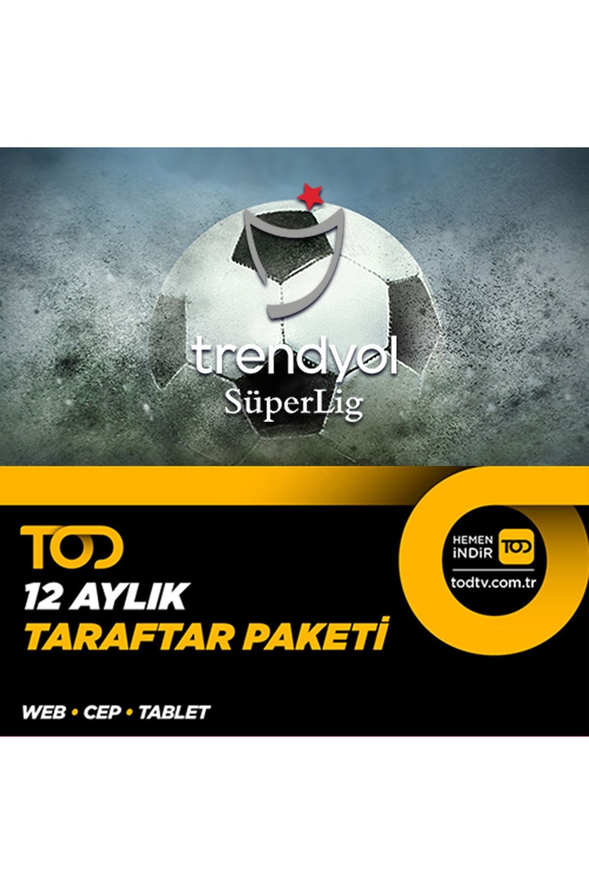 TOD TV 12 Aylık Taraftar Paketi - (Web + Cep + Tablet)