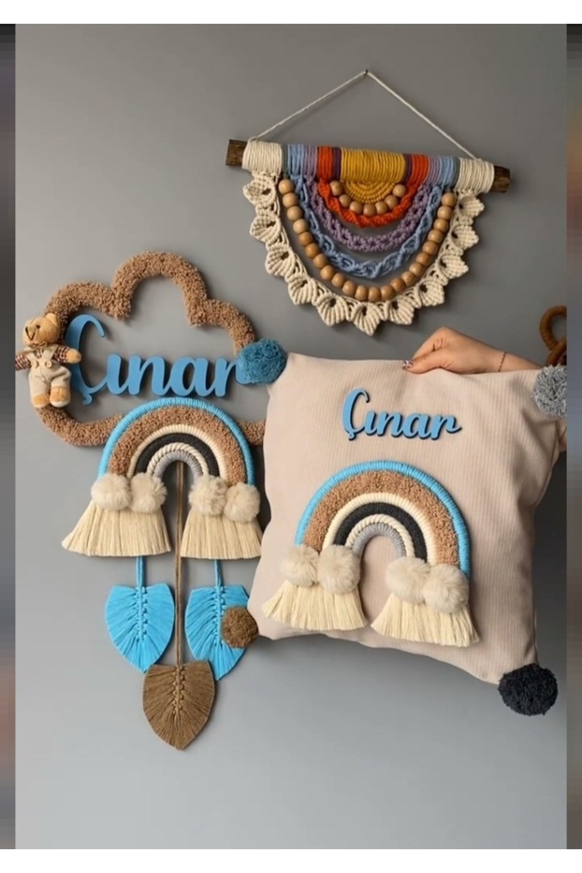 ASLAN DESİNG MAKROME BEBEK KAPI SÜSÜ