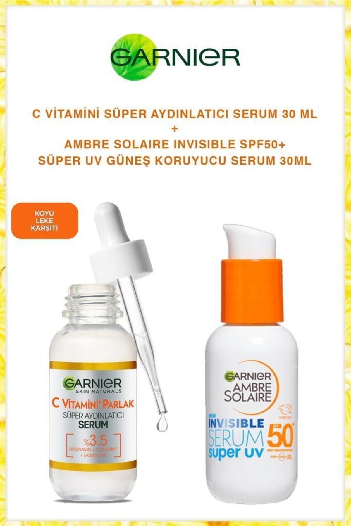 Garnier C Vitamin Aydınlatıcı Serum SPF50 Seramid Güneş Koruması Cilt Bakım Seti