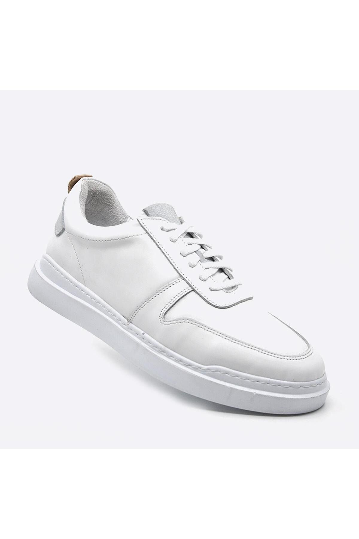 Fosco Hakiki Deri Sneakers Beyaz Erkek Ayakkabı 9889