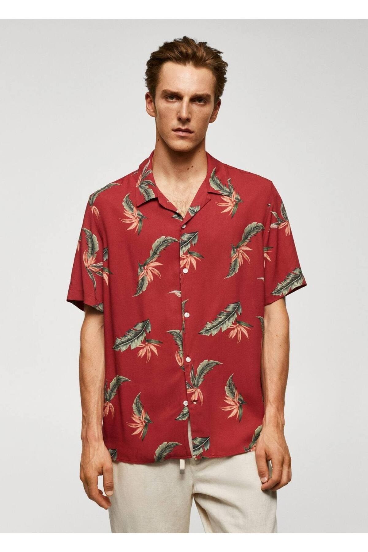MANGO Man Regular kesim hawaiian baskılı gömlek
