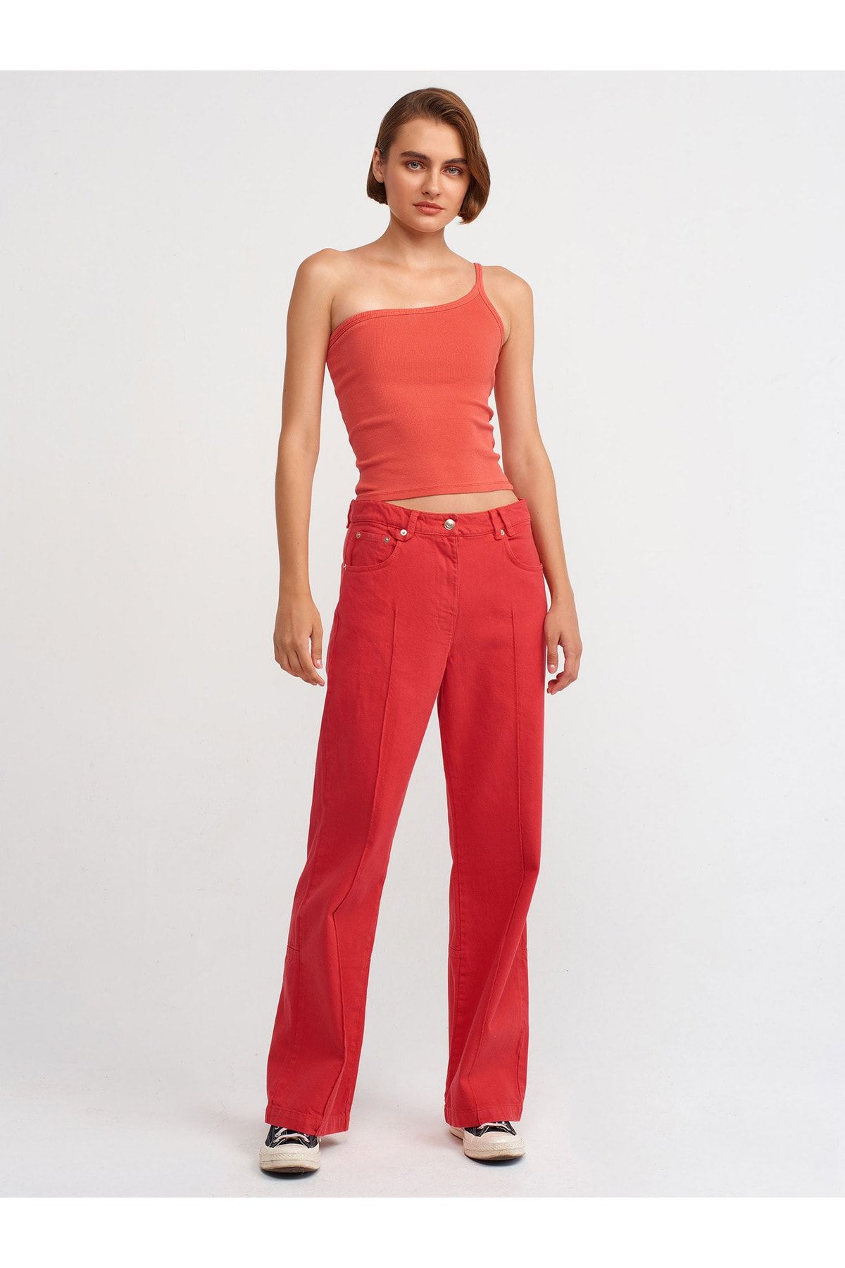 Dilvin 71010 Basic Pantolon-Kırmızı