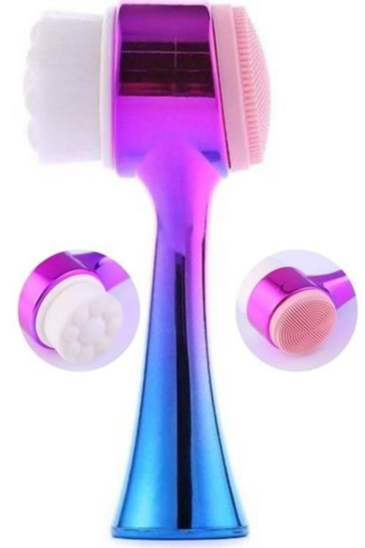 Enpovi Çift İşlevli Renkli Cilt Yüz Temizleme Fırçası Peeling Masaj Etkili Gözenek Temizleyici Alet